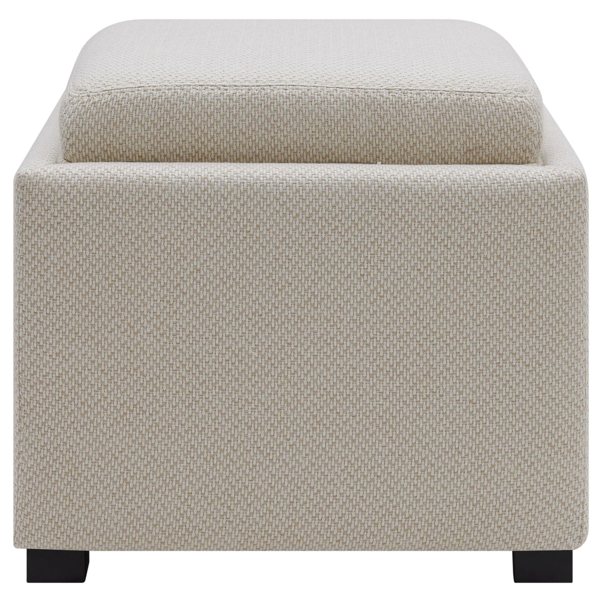 Modern Fabric Storage Footstool Ottoman with Serving Tray