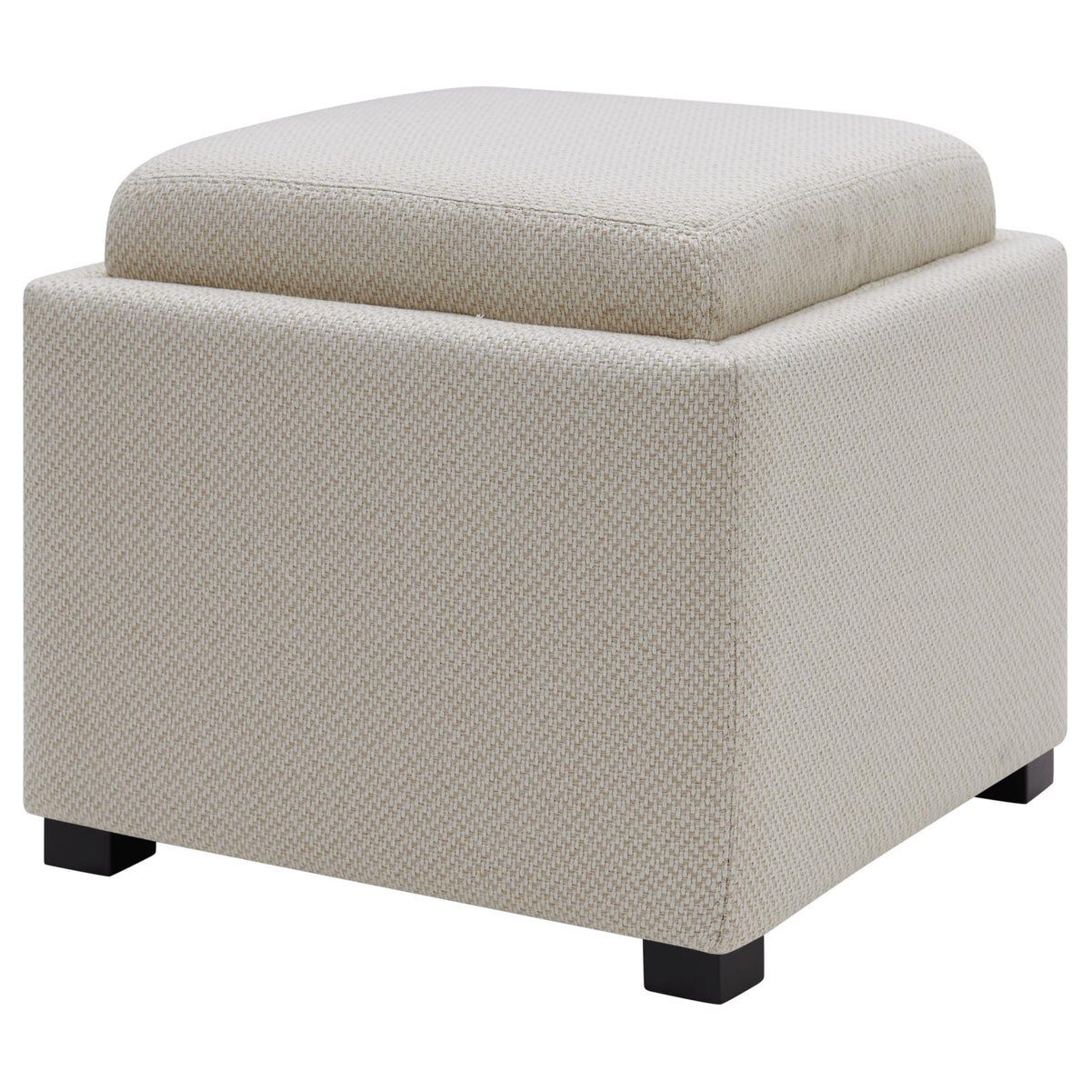 Modern Fabric Storage Footstool Ottoman with Serving Tray