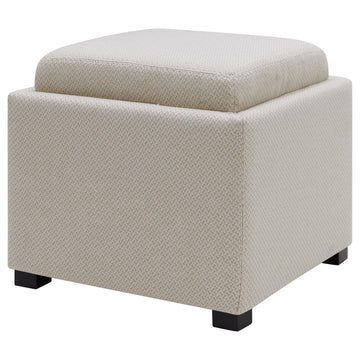 Modern Fabric Storage Footstool Ottoman with Serving Tray