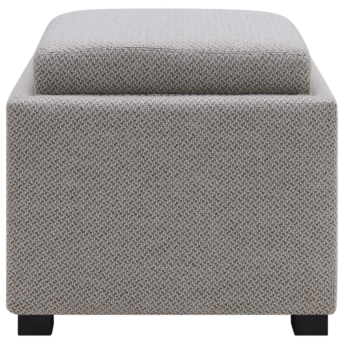 Modern Fabric Storage Footstool Ottoman with Serving Tray