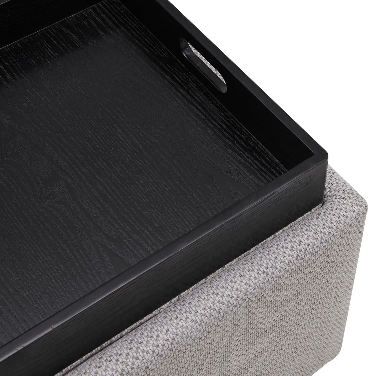 Modern Fabric Storage Footstool Ottoman with Serving Tray
