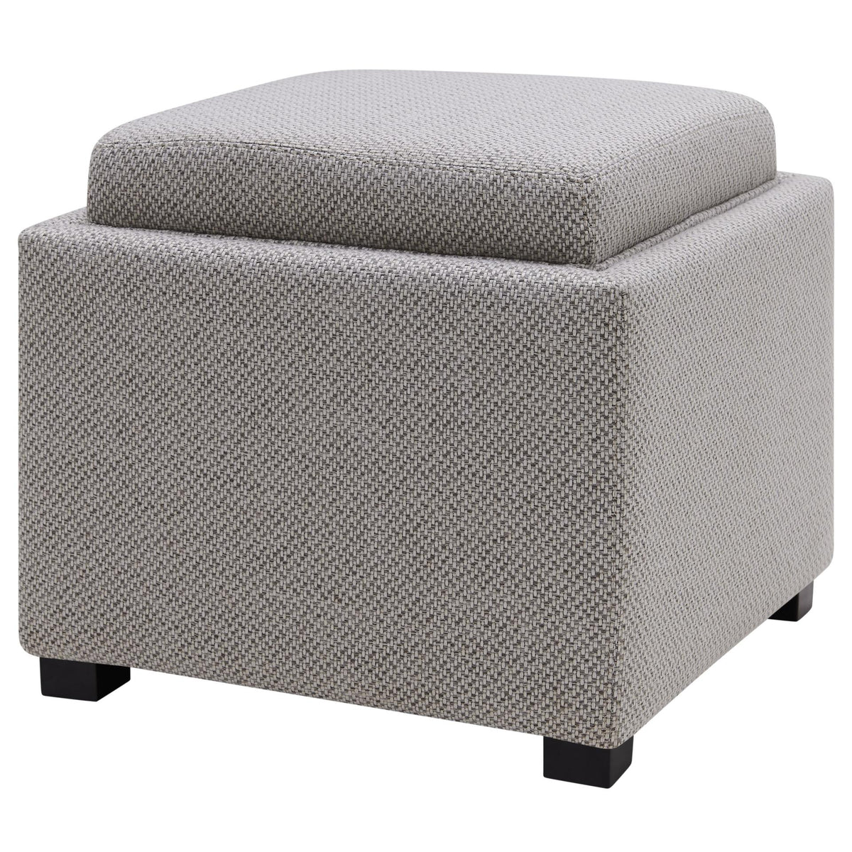 Modern Fabric Storage Footstool Ottoman with Serving Tray