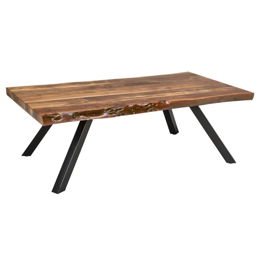 Natural Live Edge Wood Coffee Table for Modern Living Room