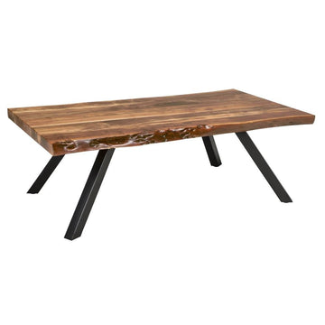 Natural Live Edge Wood Coffee Table for Modern Living Room