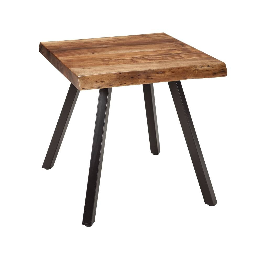 Natural Live Edge Wood Accent End Table for Living Room & Bedroom