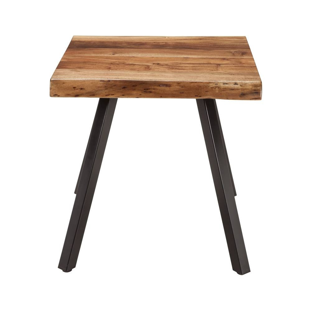 Natural Live Edge Wood Accent End Table for Living Room & Bedroom