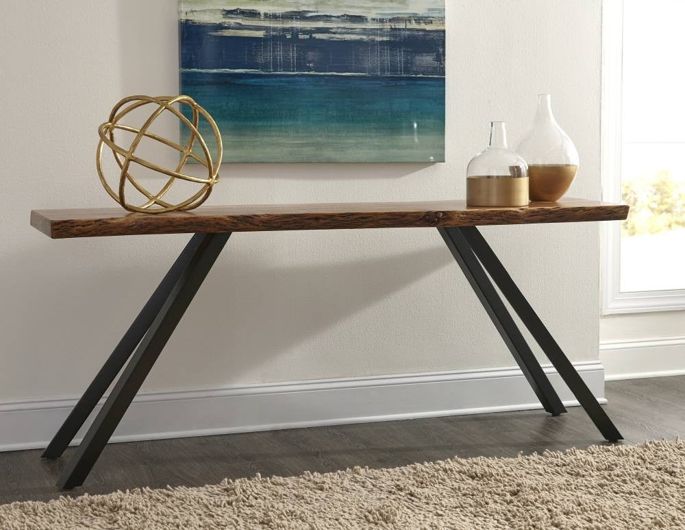 Modern Industrial Live Edge Entryway Sofa Console Table