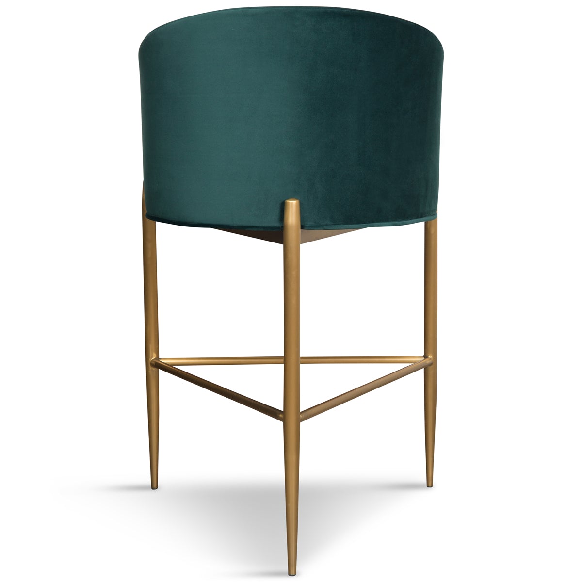 Art Deco Bar and Counter Stool in Velvet with Channel Tufting