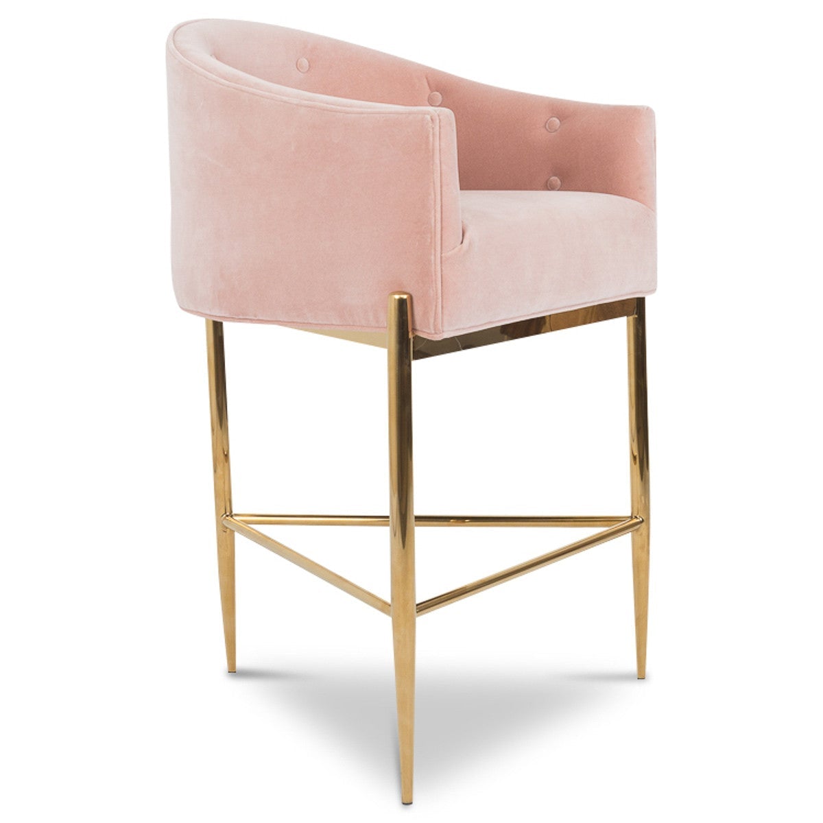 Art Deco Bar and Counter Stool in Velvet