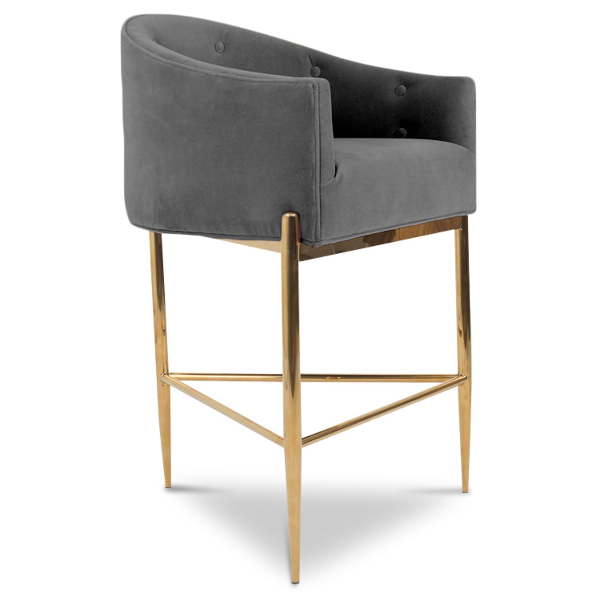 Art Deco Bar and Counter Stool in Velvet