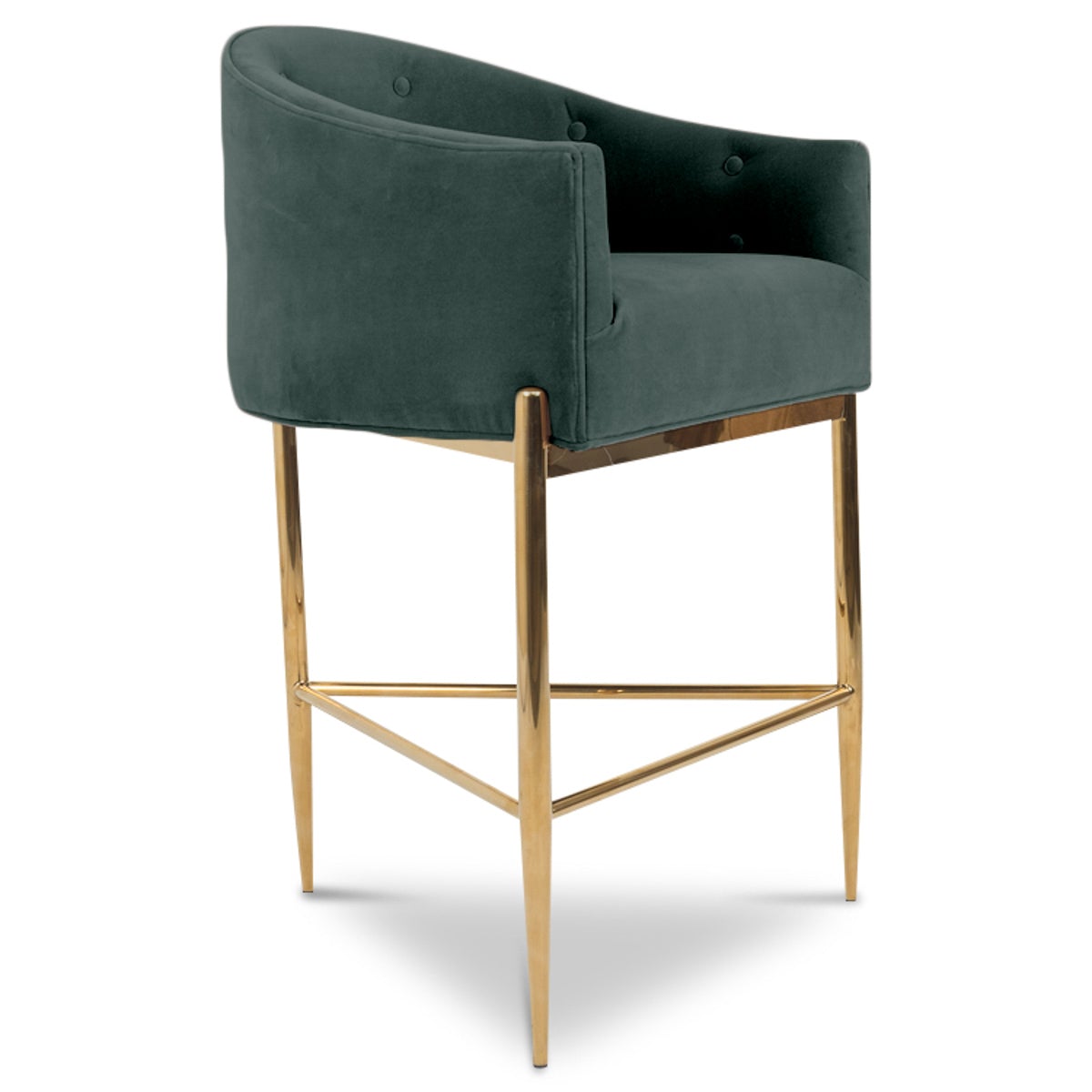Art Deco Bar and Counter Stool in Velvet