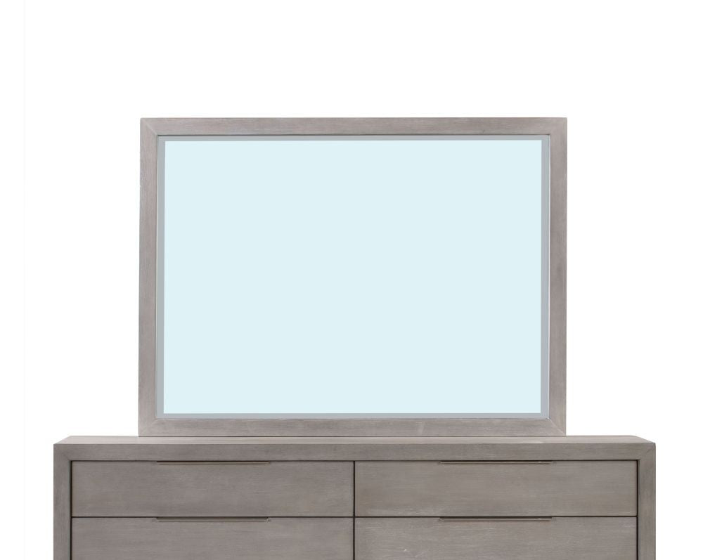 Large Horizontal Rectangular Wooden Wall Mirror for Dresser & Living Room