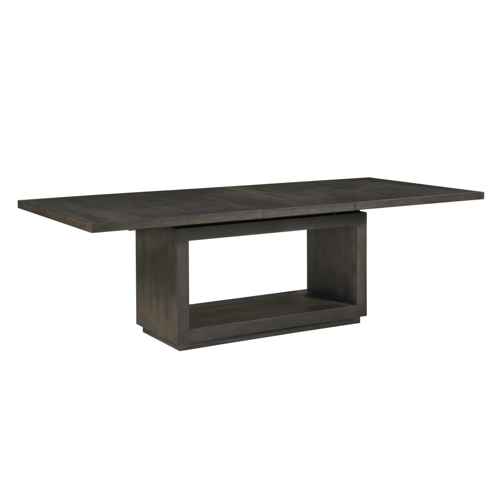 Contemporary Extendable Wood Dining Table with Pedestal Base