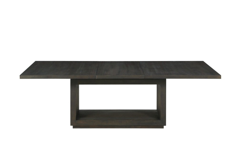 Contemporary Extendable Wood Dining Table with Pedestal Base