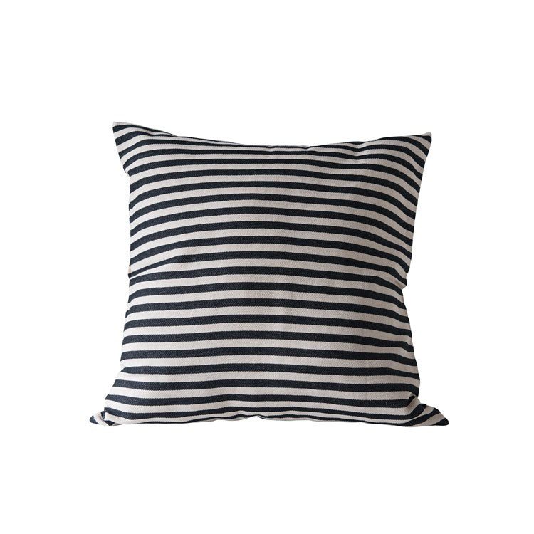 Classic Black & Off-White Horizontal Striped Cushion Cover for Living Room