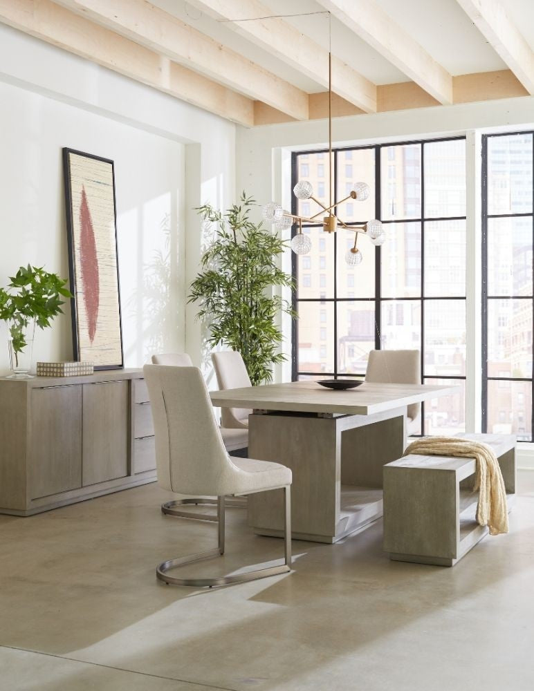 Contemporary Solid Wood Bench with Open Storage Shelf