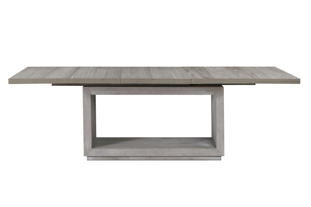 Contemporary Extendable Wood Dining Table with Pedestal Base