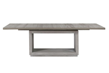 Contemporary Extendable Wood Dining Table with Pedestal Base