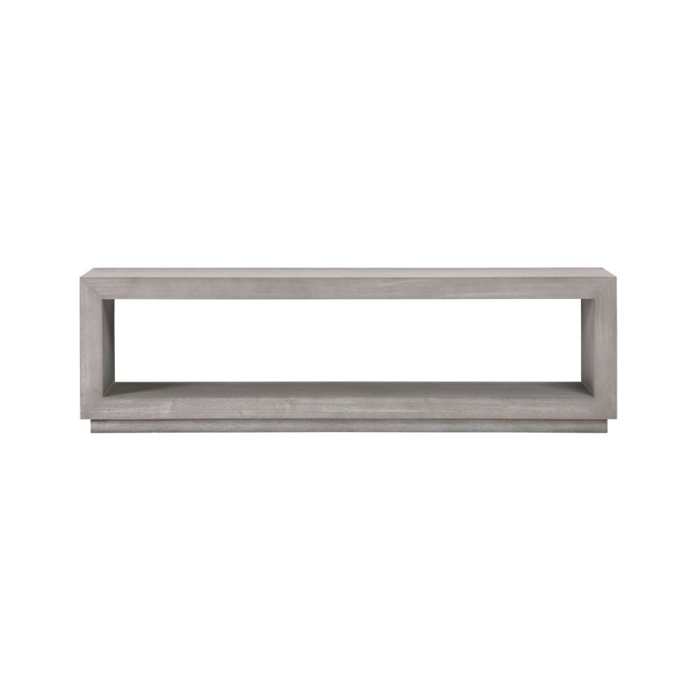 Contemporary Solid Wood Bench with Open Storage Shelf