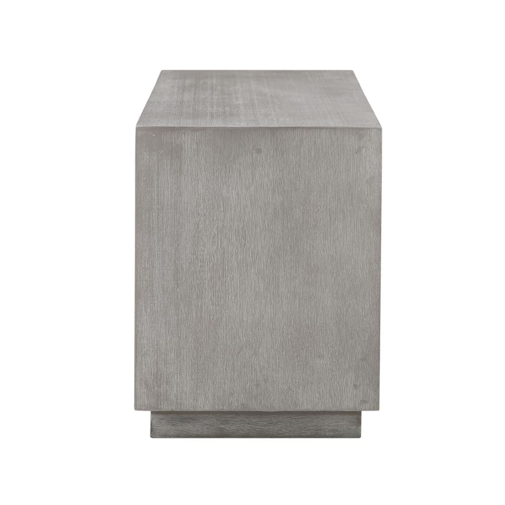 Contemporary Solid Wood Bench with Open Storage Shelf
