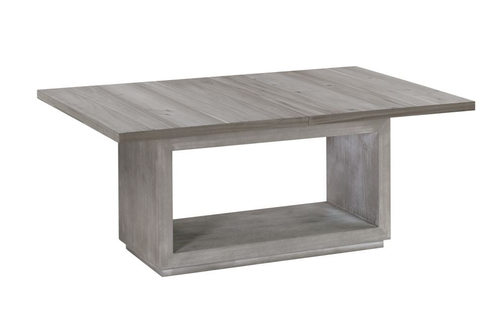 Contemporary Extendable Wood Dining Table with Pedestal Base